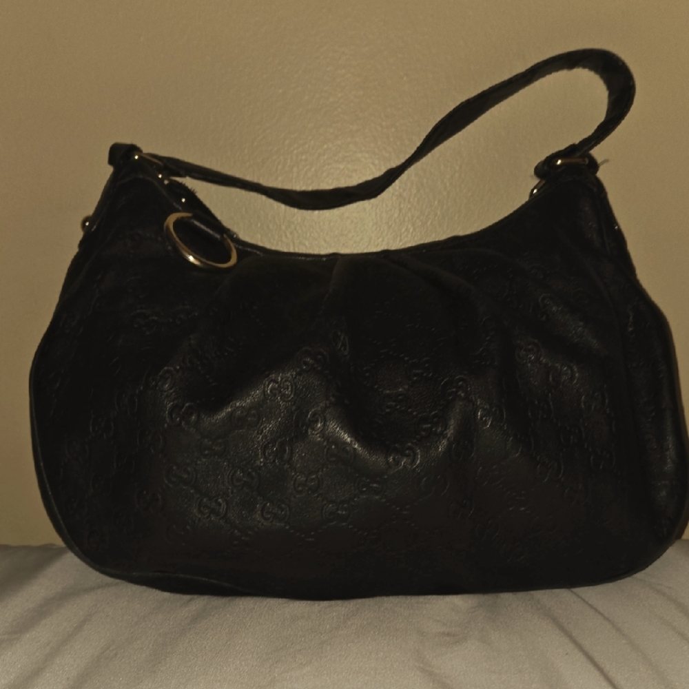 COPY - Gucci Black Hobo Bag with Gold Hardware